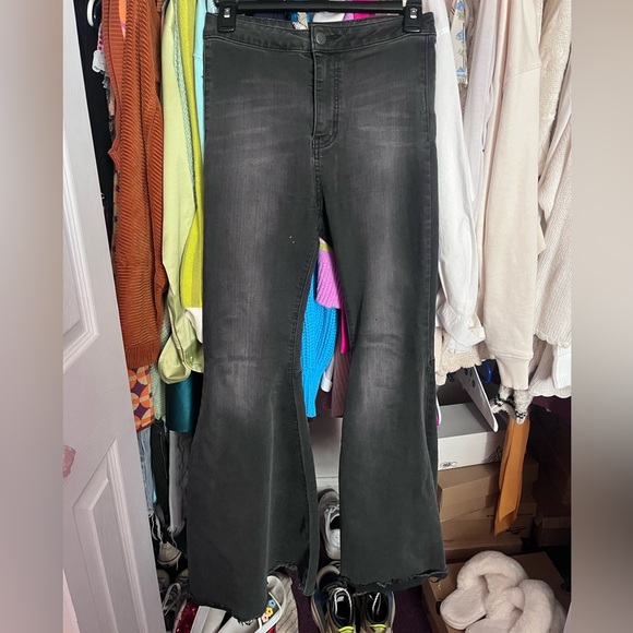 Black Free People Just Float On Flare Leg Jeans - Picture 3 of 5